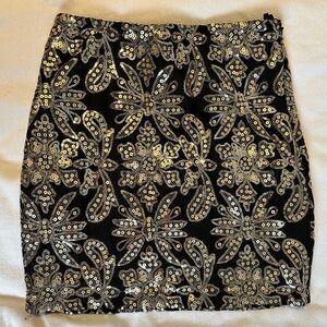 Black with gold sequins Romeo +Juliet mini skirt
